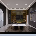 Modern Luxury Living Room With Sofa Coffee Table Floor Lamp TV Bookshelf And Rug