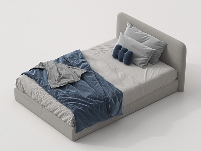 Modern Single Bed Fabric 3d model