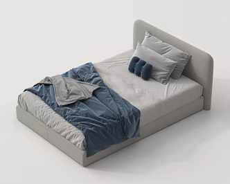 Modern Single Bed Fabric 3d model