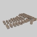 Wooden Structural Components For Construction With Various Beam And Block Designs 3d model