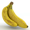 Fresh Ripe Yellow Bananas With Natural Brown Spots On White Background