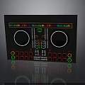 Modern Electronic DJ Controller With Circular Knobs Colorful Buttons And Digital