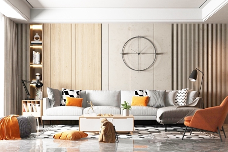 Modern living room fashion home 3d model