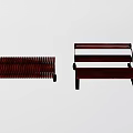 Wooden Outdoor Chairs With Modern Slatted Seats And Curved Backrests Design