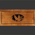 Elegant Vintage Wooden Chest of Drawers With Carved Black Figures And Curved Legs