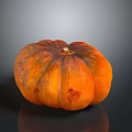 Single Textured Orange Pumpkin With Glossy Finish On Dark Background For Household Decor