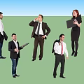 Group Of Business People In Formal Outfits With Different Actions