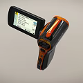 Panasonic Handheld Digital Camera With Ergonomic Design And Orange Accents For Portable Video Recording