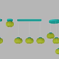 Cream wind chandelier 3d model
