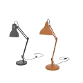 Stylish Modern Desk Lamps With Black And Orange Adjustable Arms