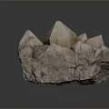 Light Brown And White Crystal Cluster Decorative Home Accessory With Rock Base And Reflection 3d model