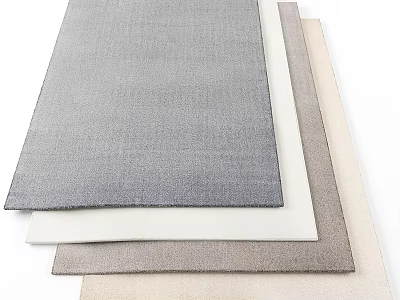 Square Rugs In Neutral Tones With Soft Textured Fabric For Home Decor 3d model