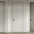 Modern White Hinged Doors With Sleek Black Frames For Interior Design 3d model