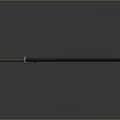 Traditional Japanese Katana With Curved Blade Wrapped Handle And Black Sheath