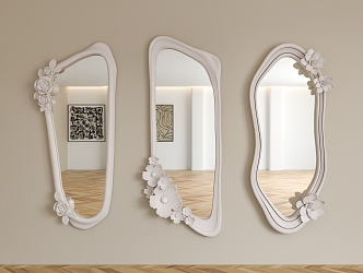 Full-length mirror decorative mirror flower 3d model