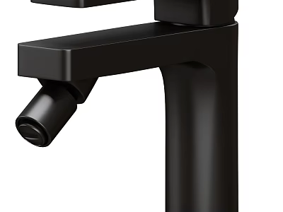 Sleek Modern Matte Black Faucet With Single Handle And Tall Neck Design 3d model