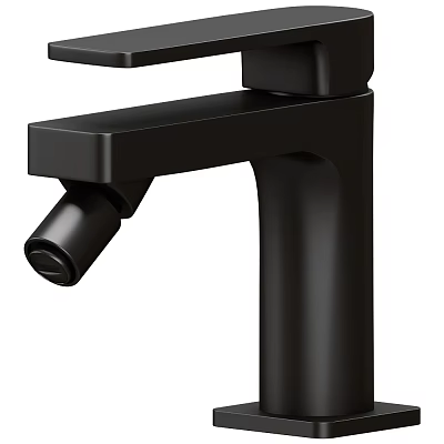 Sleek Modern Matte Black Faucet With Single Handle And Tall Neck Design 3d model