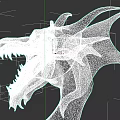 Mythical Dragon Game Film Character With Open Mouth Sharp Teeth Yellow Eyes Green Brown Skin