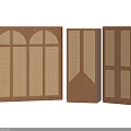 Wooden Wardrobe Designs With Rattan Panel Doors Simple Natural Style Storage Furniture