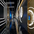 Modern KTV Interior Design With Neon Lights Comfortable Seats And Decorative Ceiling