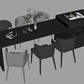 Nakajima counter bar counter operating table dining table and chairs 3d model