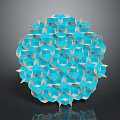 Circular Blue And White Intricate Geometric Three Dimensional Art Installation With Pattern Design 3d model