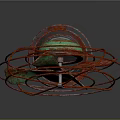 Vintage Computer Fan With Rusty Metal Frame Green Blades And Metal Base