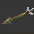 Pixel Style Sword Weapon With Orange White Block Components And Transparent Details