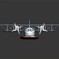 Vintage Passenger Biplane Seaplane With Blue White Red Livery And Classic Design