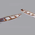 Two Traditional Wooden Boats with Classic Hull Design and Wooden Rowing Oars