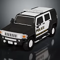 Military Police Off Road Vehicle With Black And White Exterior And Roof Equipment