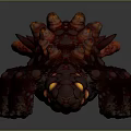 Fantasy Game Movie Character With Spiked Back Red Tentacles And Orange Spots