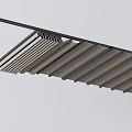 Louvred Awning With Aluminum Frame And Adjustable Blades For Outdoor Shade Solution
