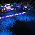 2018 China Excellent Dealer Awards Ceremony Stage With Purple Blue Lighting And Banners