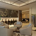 Luxurious Modern Hotel Lobby Interior With Comfortable Sofas Coffee Tables And Decorative Wall