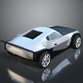 Futuristic Silver And Black Car Design With Streamlined Body And Alloy Wheels