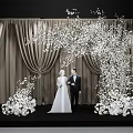 941KB Korean Cloth Orchid Tree Background Wedding Scarectograph Master and Design Material Effect Drawing Including Production Documents 3d model