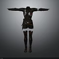 Fashionable Black Clothing Set With Red White Accents Long Sleeves Pants And Boots