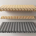 Architectural Components Featuring Curved Decorative Roof Tiles In Wooden And Gray Finishes