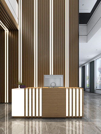 Modern reception desk 3d model