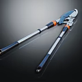 Heavy Duty Long Handled Lopper Hardware Tool with Silver Black Handle and Orange Accents