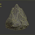 Gray Decorative Stone With Mountain Like Shape And Textured Surface On Dark Background