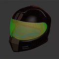 Sleek Modern Black Helmet With Gold Reflective Visor And Shiny Smooth Surface 3d model