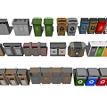 Modern trash can trash can trash bin sorting trash bin 3d model