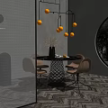 Modern Dining Table and Chair Combination 3d model