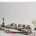 Quiet sofa tea table combination 3d model
