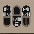 Modern Elegant Bookshelf Design In Study Room With Books And Decorative Vase