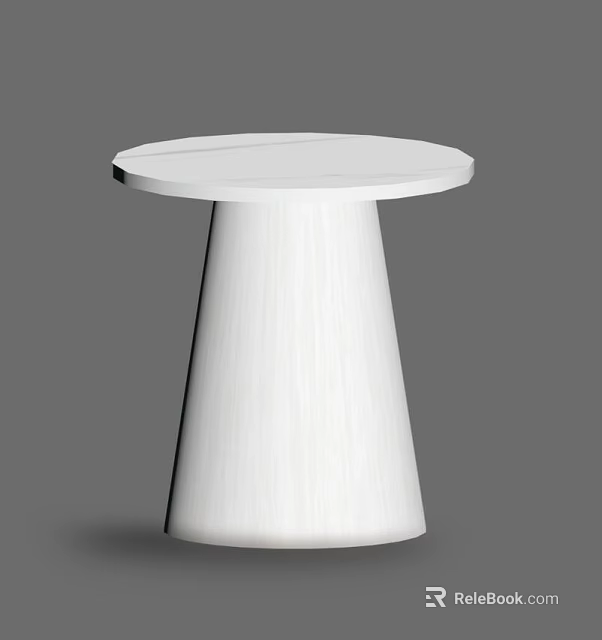 Modern White Tea Table and Chairs With Round Tabletop And Tapered Wooden Legs 3d model 