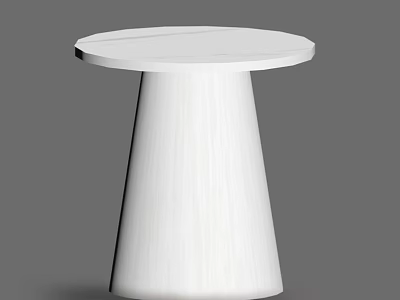 Modern White Tea Table and Chairs With Round Tabletop And Tapered Wooden Legs 3d model