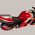 Red And Gold Sports Motorcycle With Sleek Aerodynamic Design And Black Seat